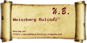 Weiszberg Bulcsú névjegykártya
